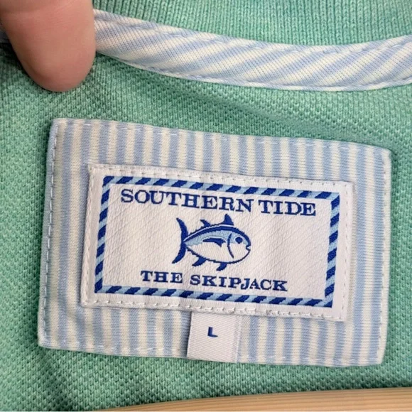 Southern Tide Skipjack Polo Shirt Seafoam Green Large - Picture 8 of 8